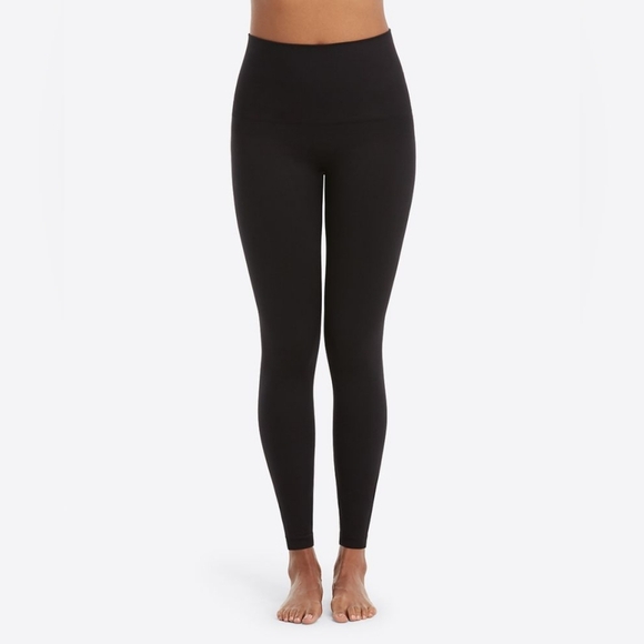 Spanx Look at Me Now Seamless Leggings #FL3515 Black Stripe Size Medium Shaping - Picture 1 of 9